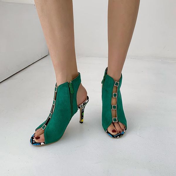 

dress shoes nyall melody design luxury women pumps high street fashion blue black green peep toe flock zipper big size to 43 botas mujer