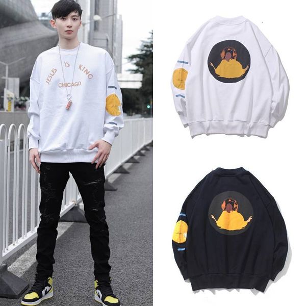 

2021 new kanye west hoodie oversize sunday service sweatshirt women chicago jesus is king pullover men npiq, Black