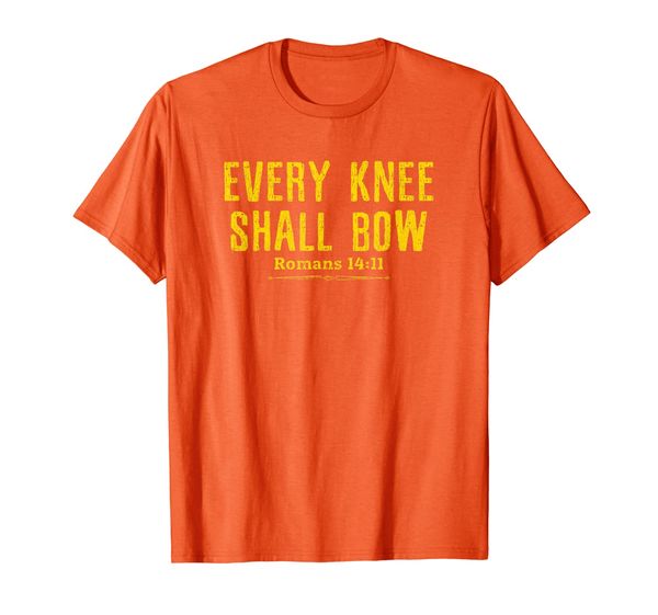 

every knee shall bow | christian bible verse t-shirt, White;black
