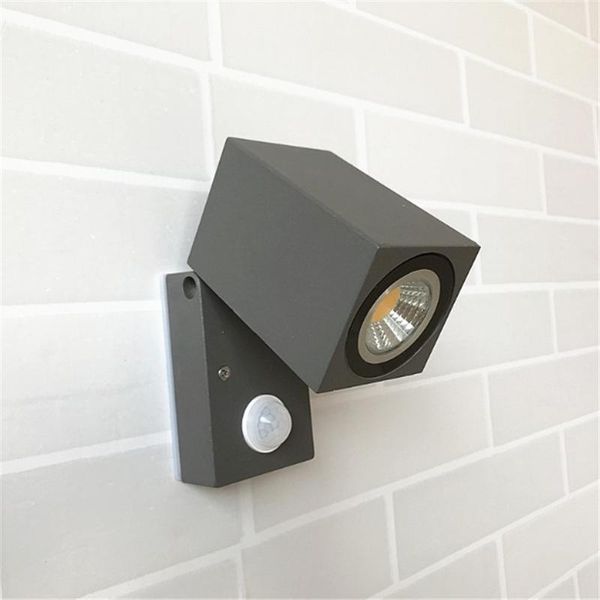 

led wall light with human body motion sensor ip65 waterproof outdoor&indoor wall lamp exterior garden porch light pir lamps