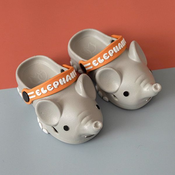 

2021 summer new style sandals slippers children foot guard soft bottom hole shoes elephant convenience baby girl shoes, Black;red
