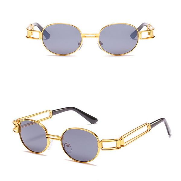 

sunglasses steampunk metal men and women retro round small frame ocean lens punk woman, White;black