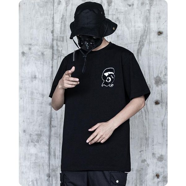 

men's t-shirts summer short sleeve cotton t-shirt clothes harajuku crew neck loose streetwear oversized chic safari style gothic, White;black