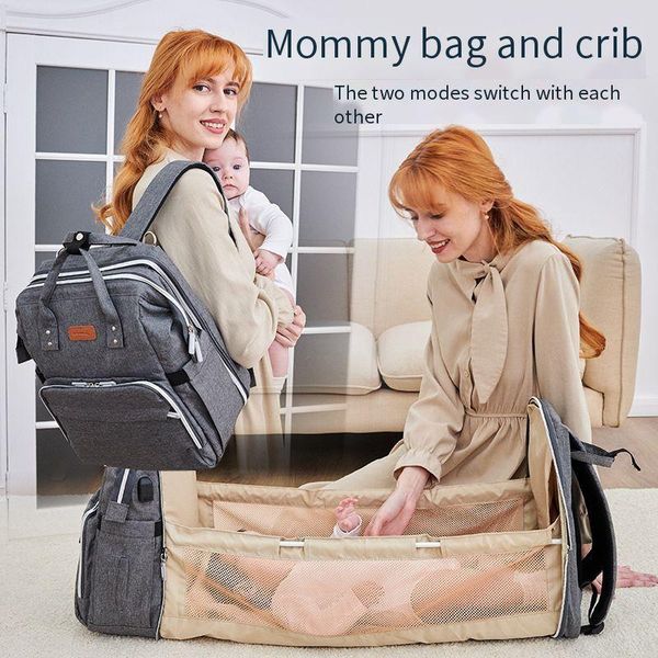 

storage bags upgraded multifunctional foldable mommy bag large capacity bed baby bebe diaper backpack