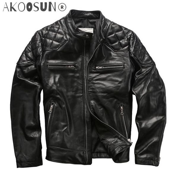 

women's leather & faux seveyfan 2021 men genuine cowhide jacket black slim motorcycle biker real for male r3353