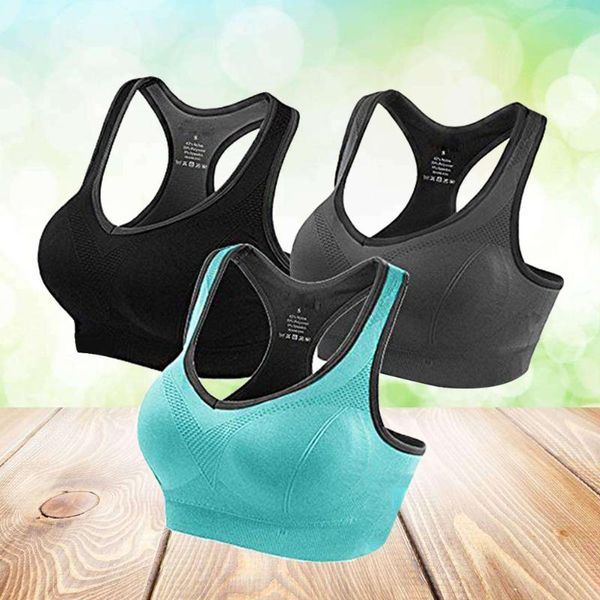

yoga outfit 3pcs girls fitness padded seamless vest tank stretch workout female nylon push sexy