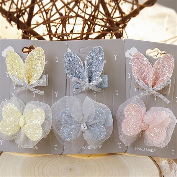 

hair accessories bows clips baby girls' cute lace hairpins headwear colorful solid ribbon flower animal handmade hairgrip, Slivery;white
