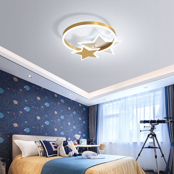 

roof lamp for the living room of modern nordic creative luxury gold led round star luminaries panel home decoration kb4u