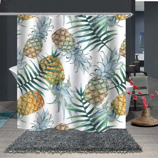 

shower curtains nordic summer pineapple art poster curtain for living room background decoration bathroom waterproof bath decor