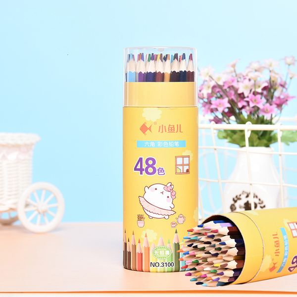 

painting pens color pencil children's stationery students' graffiti drawing color lead brush cartoon barrel pencil, Black;red