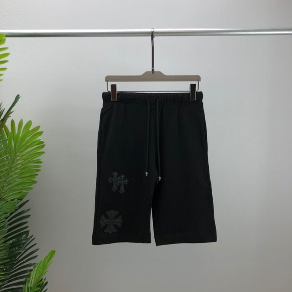 

summer ch crowe casual pants shorts men's cross skin embroidered tide brand cotton loose type, Blue