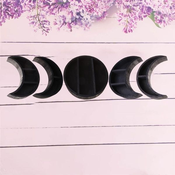 

hooks & rails 29ea 3/5x rustic wooden moon shape storage shelf floating wall mounted hanging po