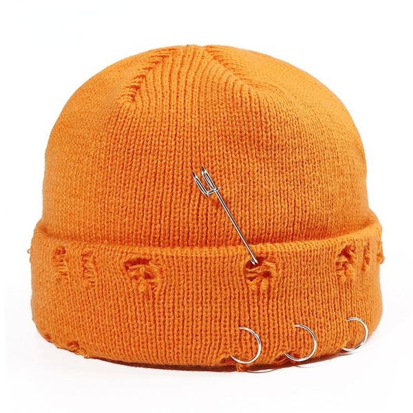 

beanies 2021 winter hip hop harajuku skullies hats women men ripped holes knitted autumn soft cotton warm caps