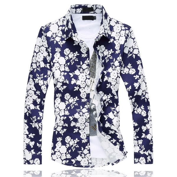 

hawaiian beach casual floral for man 2021 autumn spring clothes shirt men long sleeves big size m-5xl 6xl 7xlhcxm, White;black