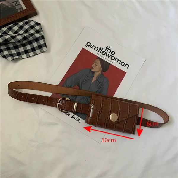 

crocodile pattern vintage waist bags girl fashion bum pouch phone leather chest packss vintage women belt messenger bags, Black;red