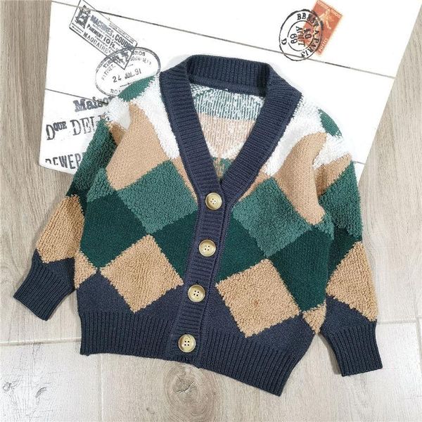 

cardigan girls knitted sweatershirt autumn winter sweater coat jacket for toddler kids warm outerwear clothes, Blue