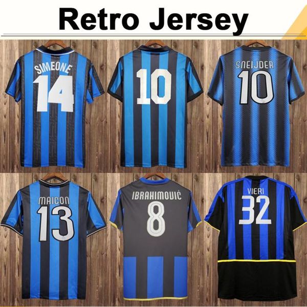 

men's t-shirts retro 97 98 99 ibrahimvoic zbalotelli west soccer 09 11 baggio milito j. zanetti sneijder batistuta shirt, White;black