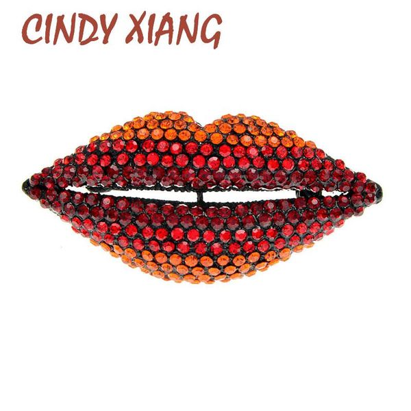 

pins, brooches cindy xiang red pink color rhinestone lips for women fashion mouth brooch pin shining jewelry 2021 party gifts, Gray