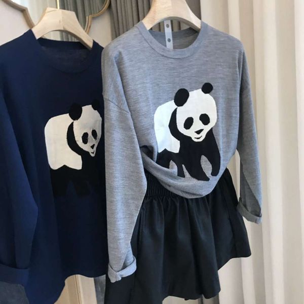 

wow, like very much. enter meinuo ultra-fine wool panda sweater, female autumn, White;black