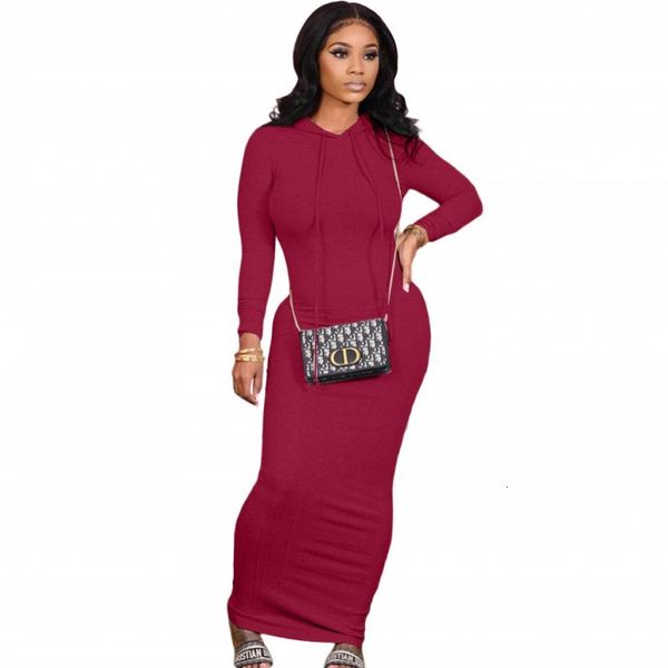 

solid color maxi dresses for casual women sweater pencil hoodies dress 2021 new stylish office lady party robe jo6o, Black;gray