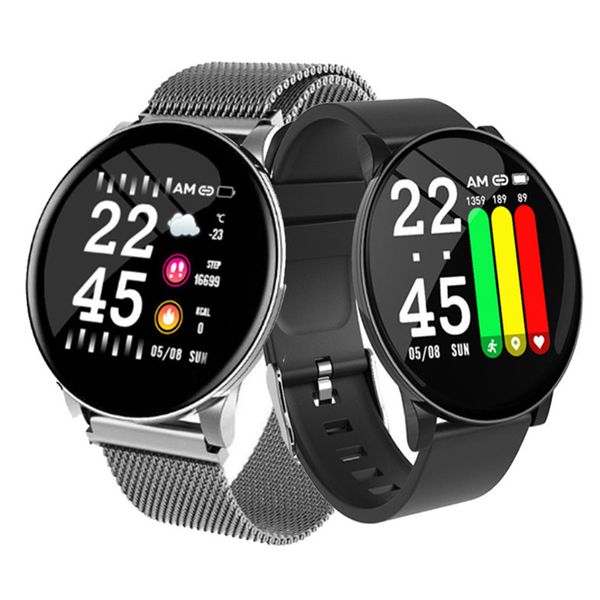 Autentici orologi intelligenti W8 IOS Android Orologi Uomo Braccialetti fitness Donna Cardiofrequenzimetro IP67 Orologio sportivo impermeabile per smartphone con scatola al dettaglio DHL