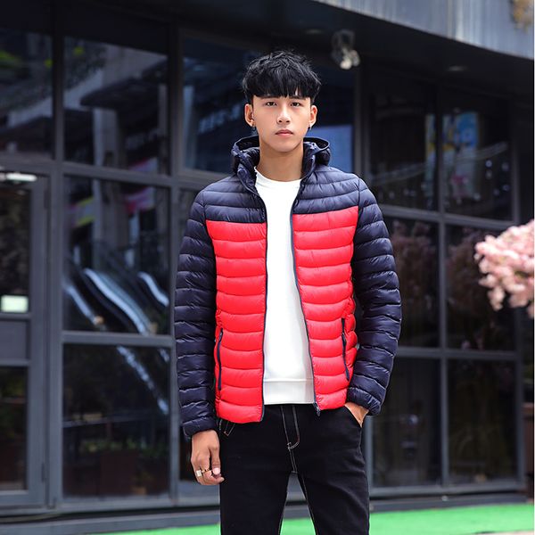 

2021 new winter jackets padded thicken parkas men fashion stand collar warm overcoat campera solid color coat 3uu9, Black