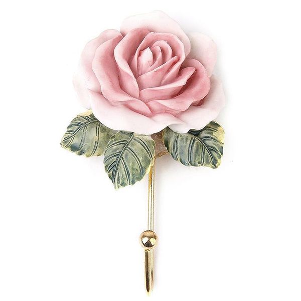 

robe hooks 2 x lovely resin coat hat towel hook hanger wall mounted rose flower
