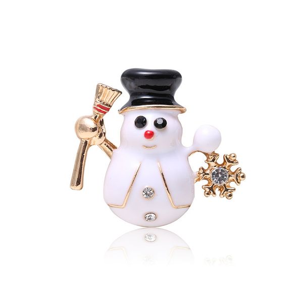 

factory snowman color preserving electroplating, hand dripped oil brooch christmas