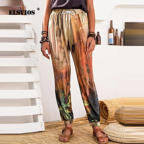 

women's pants & capris retro graffiti lady sweatpants 2021 summer autumn elastic waist tie-up casual trousers women fashion belt loose, Black;white