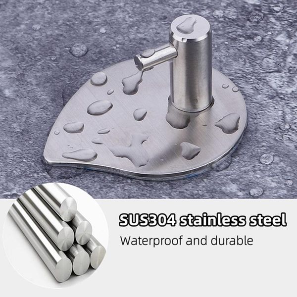 

hooks & rails 1pcs stainless steel self adhesive drip shape hook kitchen home wall door clothes hanger bags key rack towel