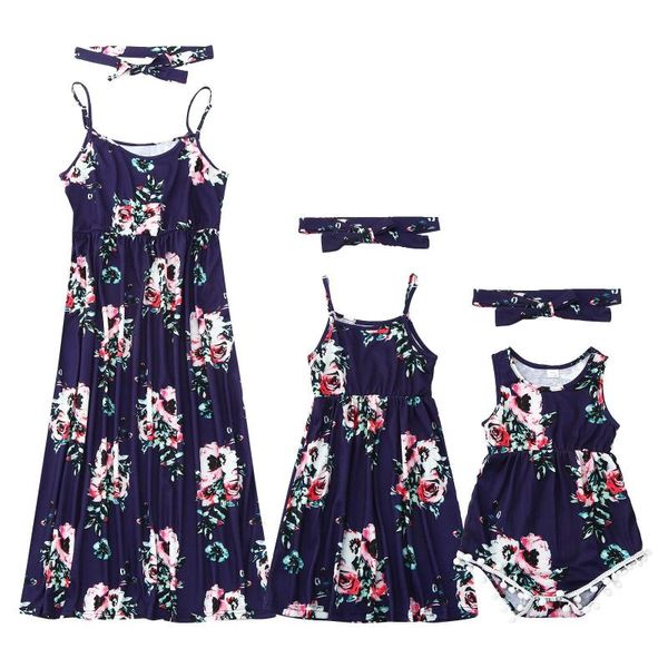 

girl's dresses tank mother daughter dress family matching clothes look mom baby mommy and me woman & kid girls toddlers outfits, Red;yellow