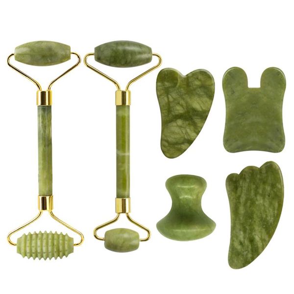 

massage stones & rocks natural jade roller facial massager gouache scraper zinc alloy face gua sha board gifts health care tool