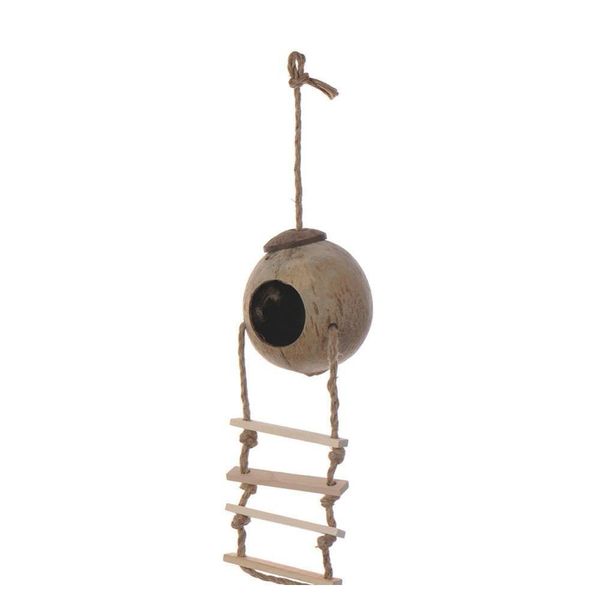 

new natural wooden parrot toys coconut shell wood handmade parrot house matching ladder bi jllejg fight2010