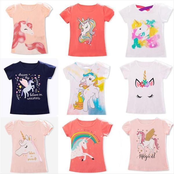 

kids girl unicorn t shirts for girls summer boy cotton tees clothes children casual 3 4 6 7 8, Blue