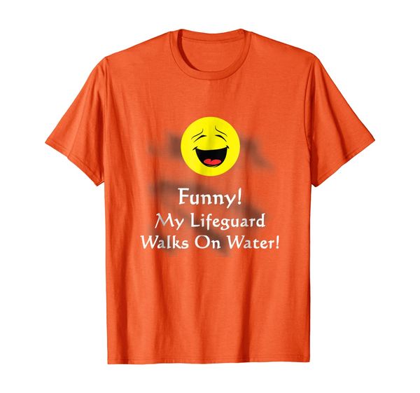 

funny my lifeguard walks on water premium quality t-shirt, White;black