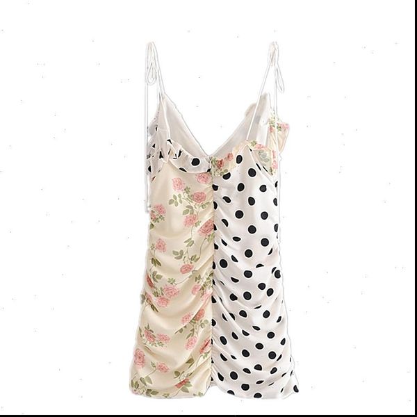 

amp club vintage dot floral print asymmetrical mini dress women new prairie chic ruffles strap holiday dresses vestidos mujer, Black;gray
