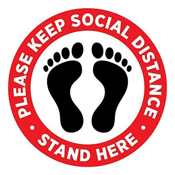 

wall stickers social distancing floor decal sticker - s6 feet apart stand please wait here sign safety distance for grocery stores