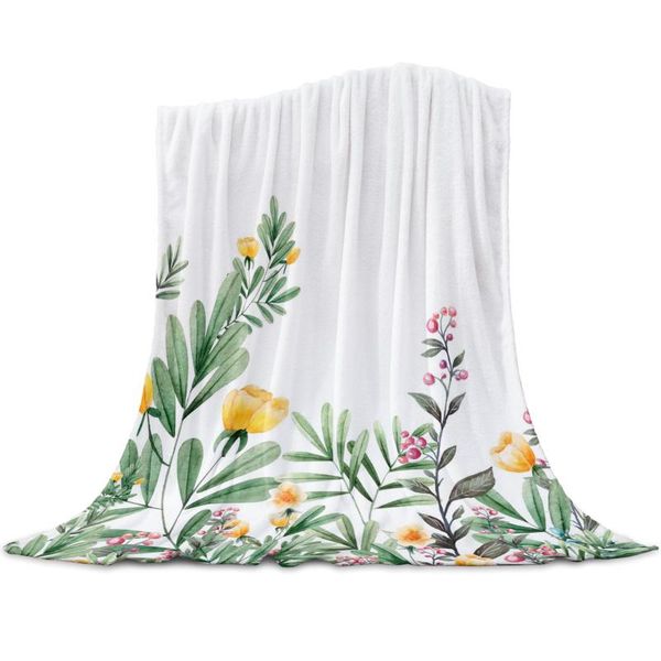 

blankets spring plant flowers coral fleece blanket cover the bed flannel sofa small for kids home textile