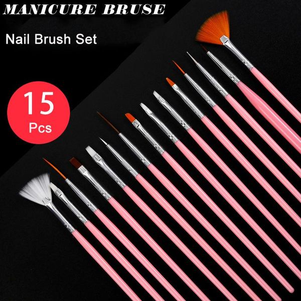 

nail art kits 15 pcs/set brush gel polish line pen painting for design