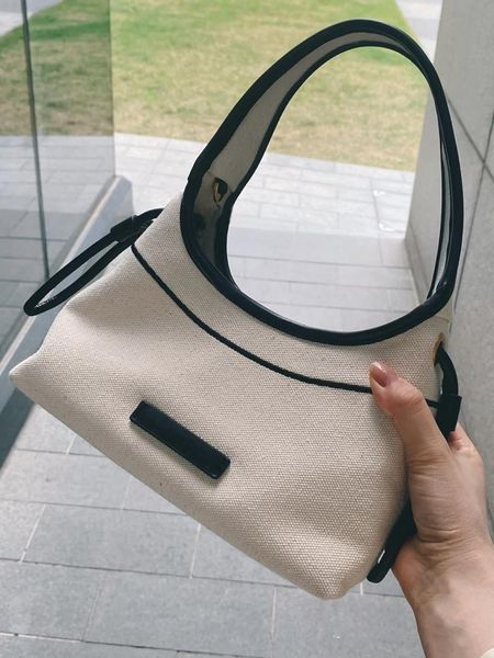 

evening bags 2021 french simple canvas stitching underarm bag fashion shoulder hand carry small fresh female