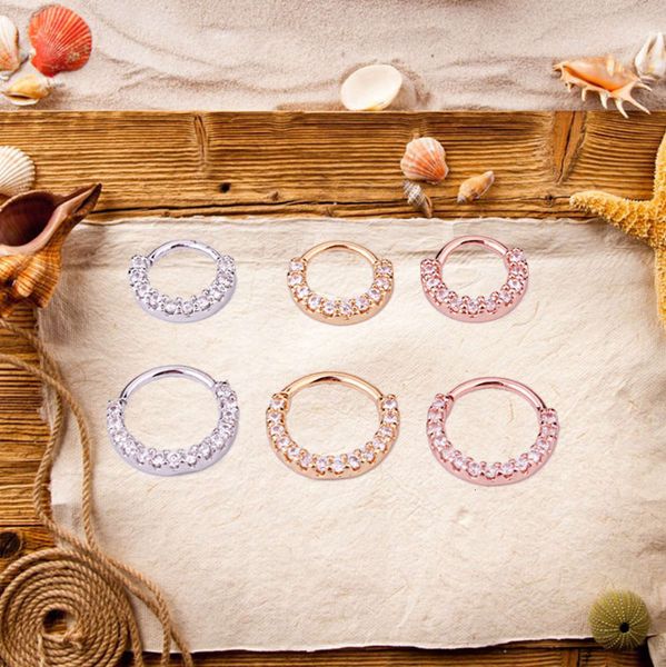 

drilling septum side inlaid zircon cartilage earrings puncture