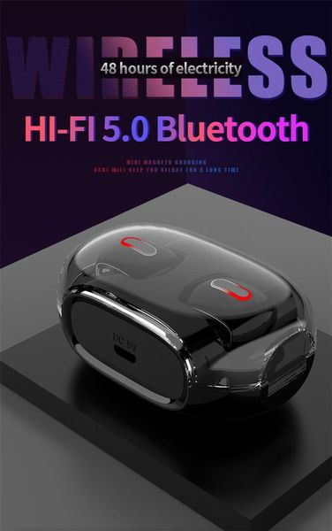 İyi G2 TWS Kulakiçi Bluetooth 5.0 Kulaklık Su Geçirmez Taşınabilir Gerçek Kablosuz Başlangıç ​​Dokunmatik Kontrol Mikrofon Şarj Kutusu Kulaklık Ile