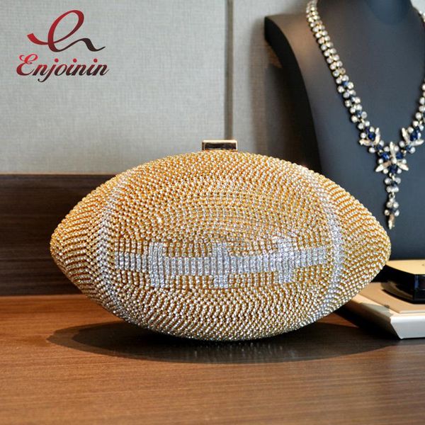 

evening bags luxury diamond party bag rugby design clutch for women chic purses and handbags shoulder chain girls wedding