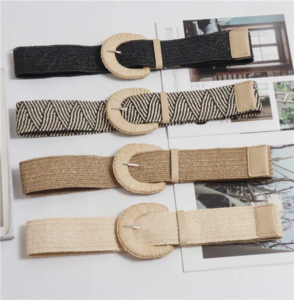 

waistbands allergy knitting wide belt women's national style cotton hemp waist cover simple leisure versatile decorative fashion, Black;brown