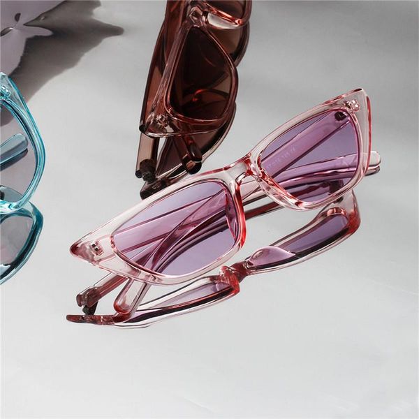 

sunglasses 2021 vintage rectangle women brand designer small frame sun glasses retro black eyewear narrow sunglass weird uv400, White;black