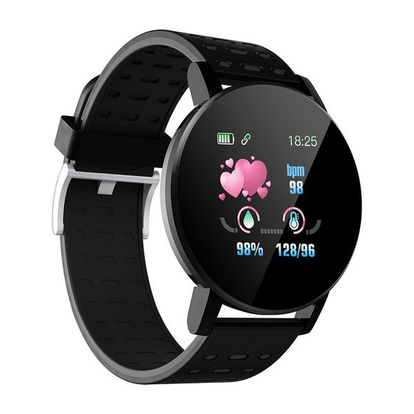 Authentische 119 PLUS Smartwatch, Blutdruck- und Herzfrequenzmesser, Armband, Fitness-Tracker, wasserdichtes Fernbedienungsarmband mit Einzelhandelsverpackung