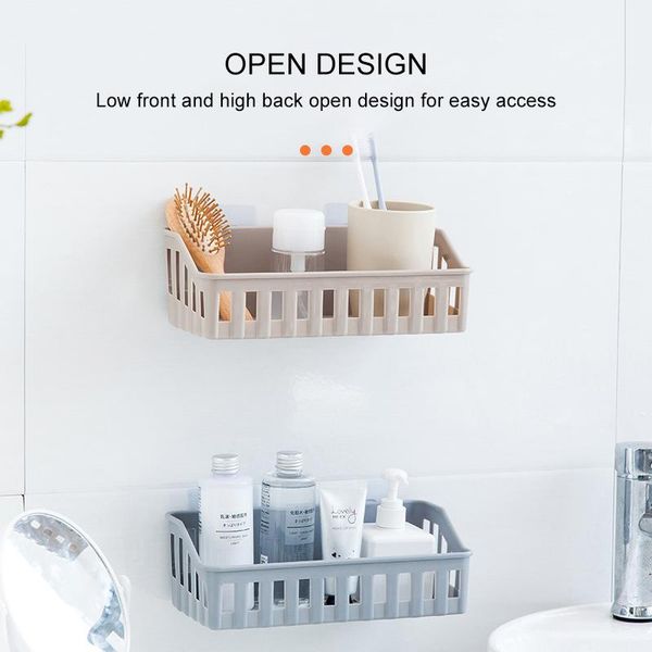

bathroom storage & organization racks kitchen of holes without traces plastic wall hanging basket rack