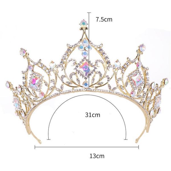 

baroque crystal tiara crown bride hair accessories colorful crystal crown bride's tiaras wedding headpiece princess quee qylqzy