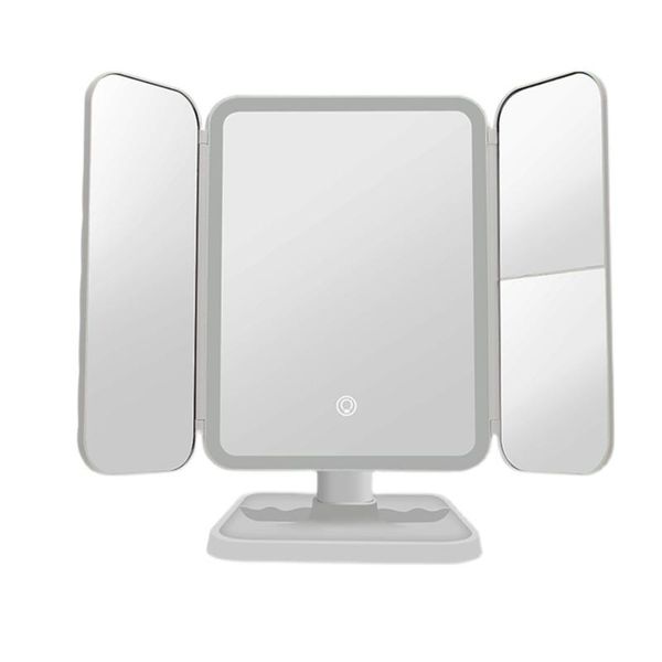 

compact mirrors makeup tool square universal with led light bedroom durable trifold foldable fashion magnification cosmetic mirror usb charg