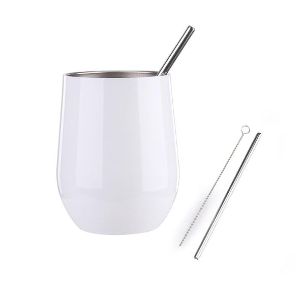 

mugs with straw lid cleaning brush vacuum cup heat resistant stainless steel container 350ml portable rose gold metal tea set